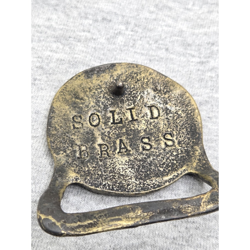 Rare Vintage Handmade Native American Indian Chief Head Solid Brass Belt Buckle - Picture 2 of 9
